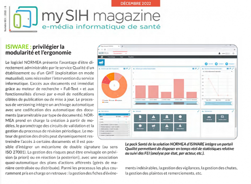 NORMEA : Privilégier la modularité et l'ergonomie, par my SIH Magazine